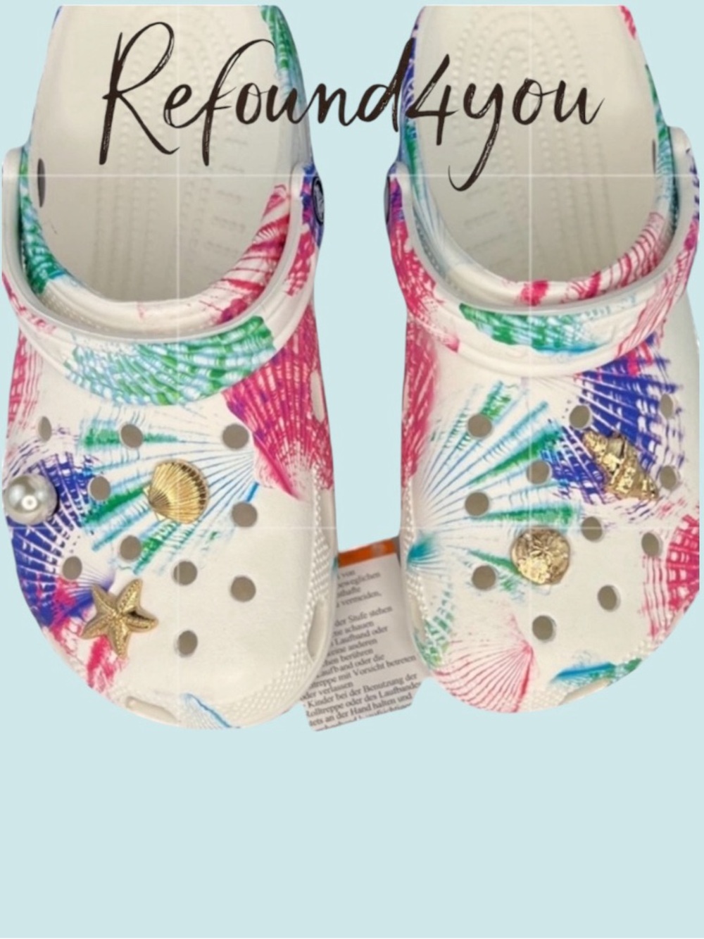 Crocs - ‘Seashells & Seashells 🐚’ Classic Clogs. Woman SZ: Various. NWT.